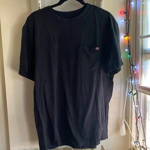 dickies solid logo black pocket tshirt